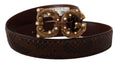 Load image into Gallery viewer, Dolce & Gabbana Elegant Phyton leather belt with pearl buckle
