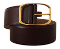 Load image into Gallery viewer, Dolce & Gabbana Elegant dark brown leather belt with gold buckle
