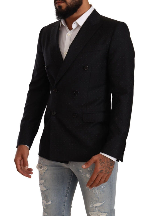 Dolce &amp; Gabbana Elegant black polka dot formal blazer