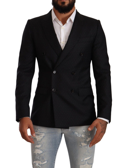 Dolce &amp; Gabbana Elegant black polka dot formal blazer