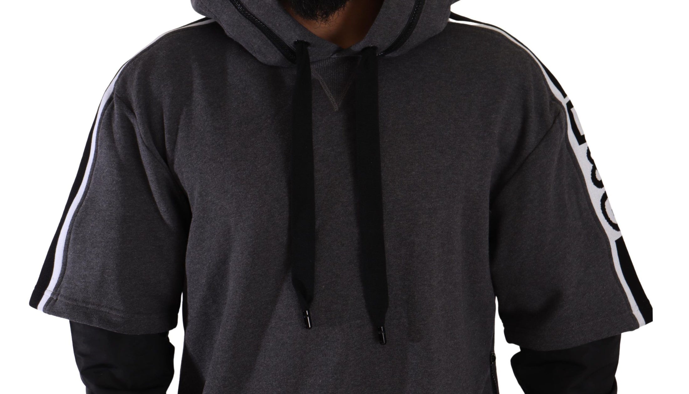 Dolce &amp; Gabbana Elegant pullover sweatshirt with black and gray hood