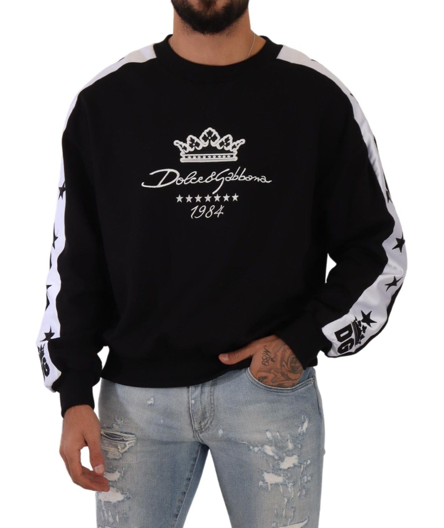 Dolce &amp; Gabbana Elegant Crown 1984 round neck sweater