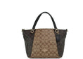 Load image into Gallery viewer, COACH Kacey Khaki Brown Blocked Signature Canvas Top Zip Satchel Handbag
