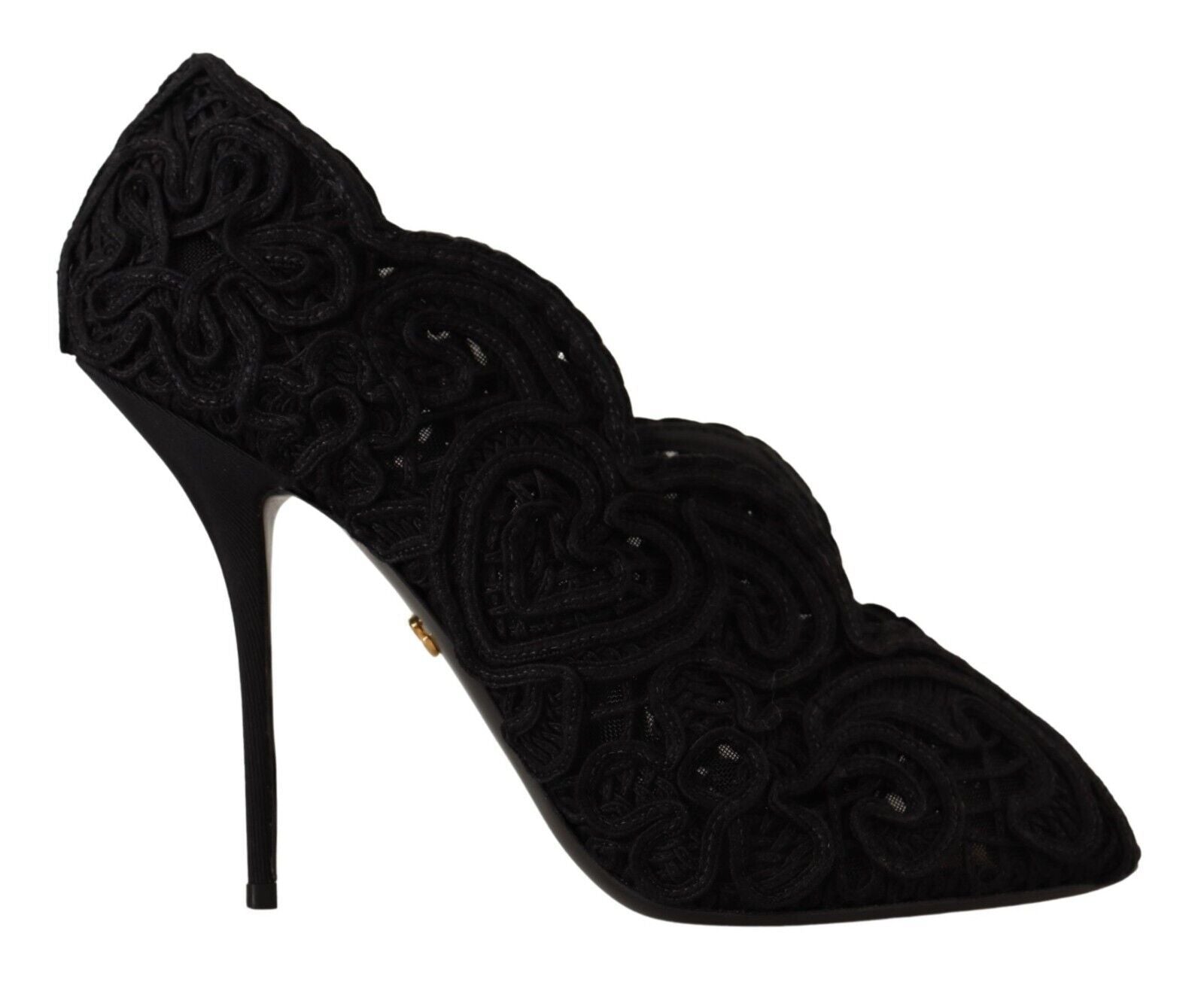 Dolce & Gabbana Elegante Schwarze Spitze Stiletto Heels