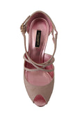 Load image into Gallery viewer, Dolce & Gabbana Pink Glitter Peep Toe High Heels Sandals
