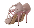 Load image into Gallery viewer, Dolce & Gabbana Pink Glitter Peep Toe High Heels Sandals
