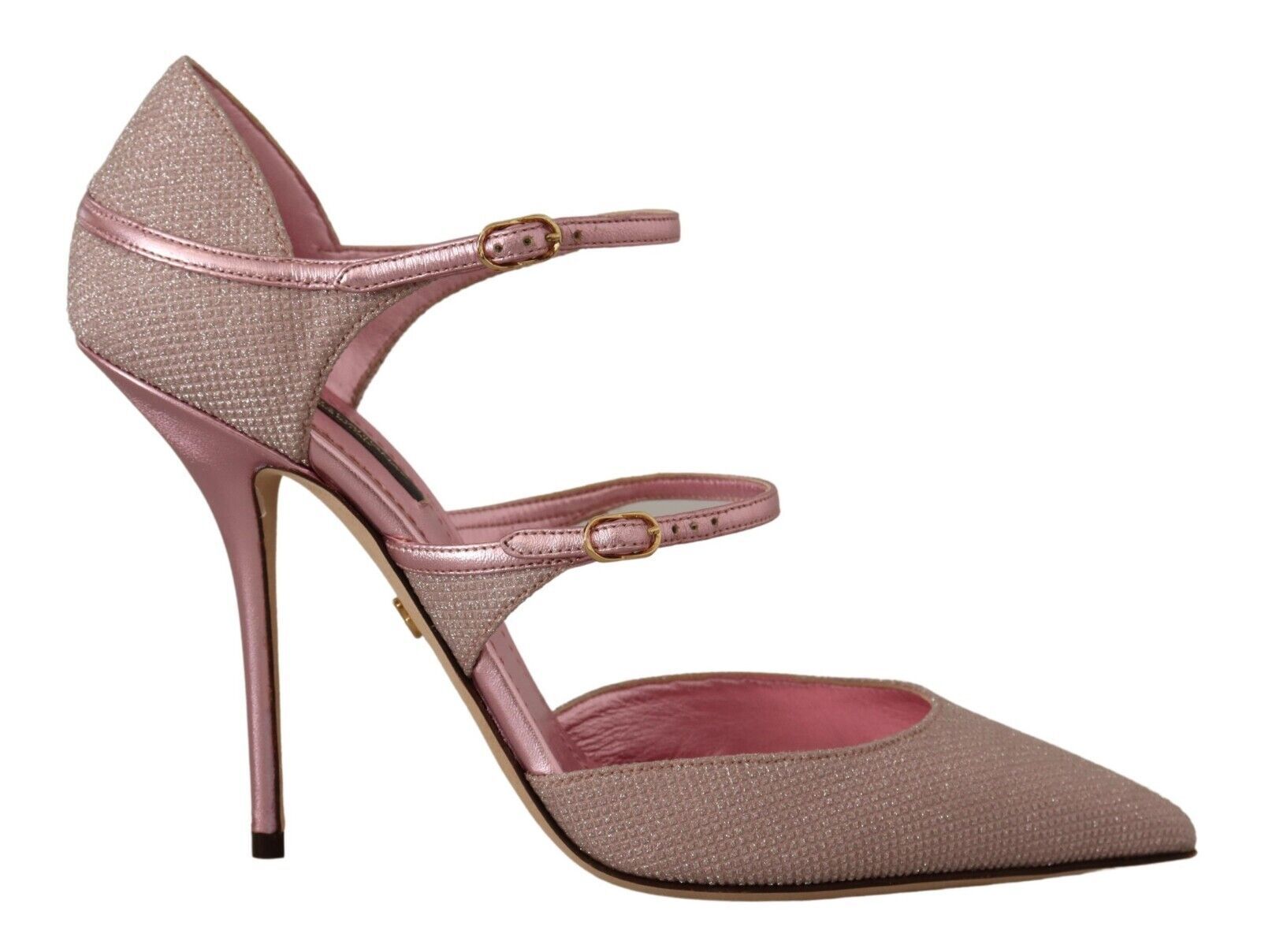 Dolce &amp; Gabbana pink glitter high heel sandals