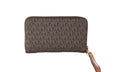 Load image into Gallery viewer, Michael Kors Jet Set Large Brown Signature PVC Flat Multifunction Wrist Wallet
