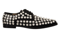 Load image into Gallery viewer, Dolce & Gabbana Formelle Flats aus Leder mit Kristallverzierung
