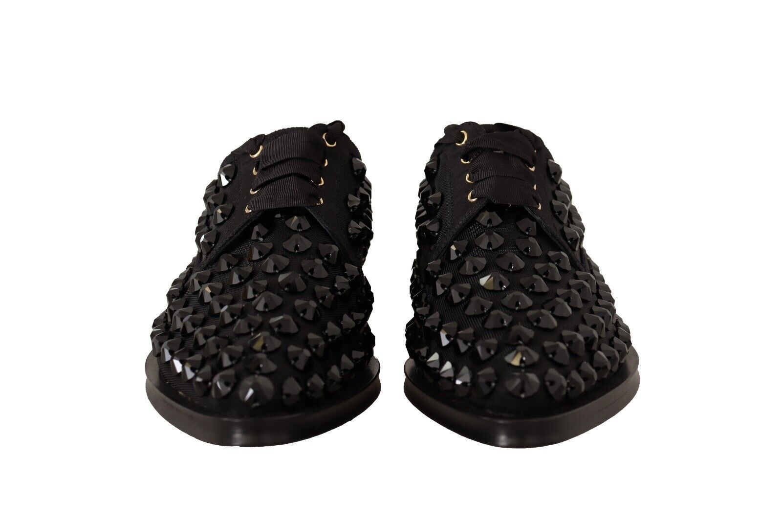 Dolce & Gabbana Elegante Gros Grain Lace-Up Jeweled Flats