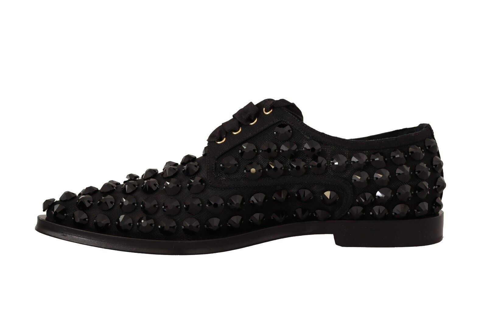 Dolce & Gabbana Elegante Gros Grain Lace-Up Jeweled Flats