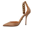 Load image into Gallery viewer, Dolce & Gabbana Elegante Beige Seiden-Knöchelriemen-Pumps
