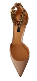 Load image into Gallery viewer, Dolce & Gabbana Elegante Beige Seiden-Knöchelriemen-Pumps
