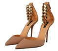 Load image into Gallery viewer, Dolce & Gabbana Elegante Beige Seiden-Knöchelriemen-Pumps
