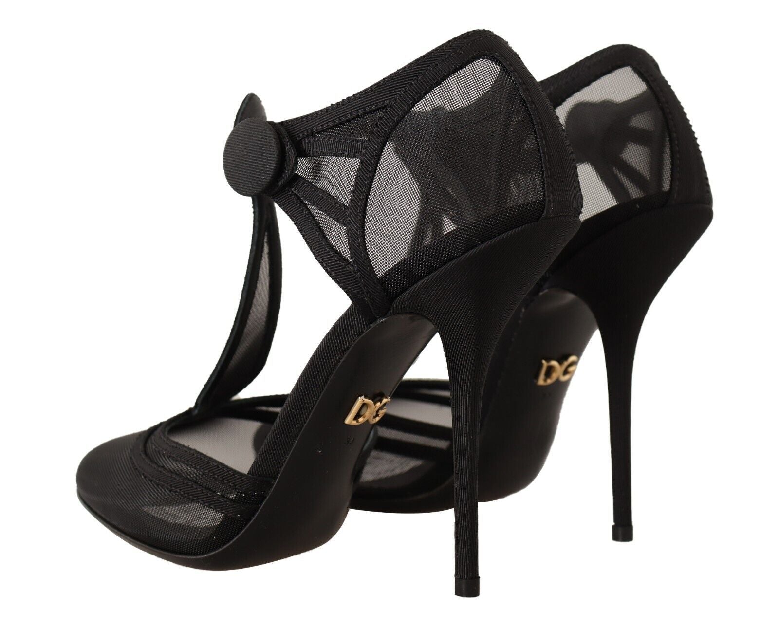 Dolce &amp; Gabbana Elegant Mesh T-Strap Stiletto Pompalar