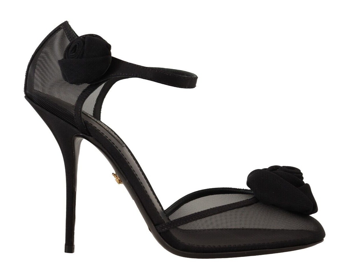 Dolce & Gabbana Elegante Schwarze Mesh Heels Pumps