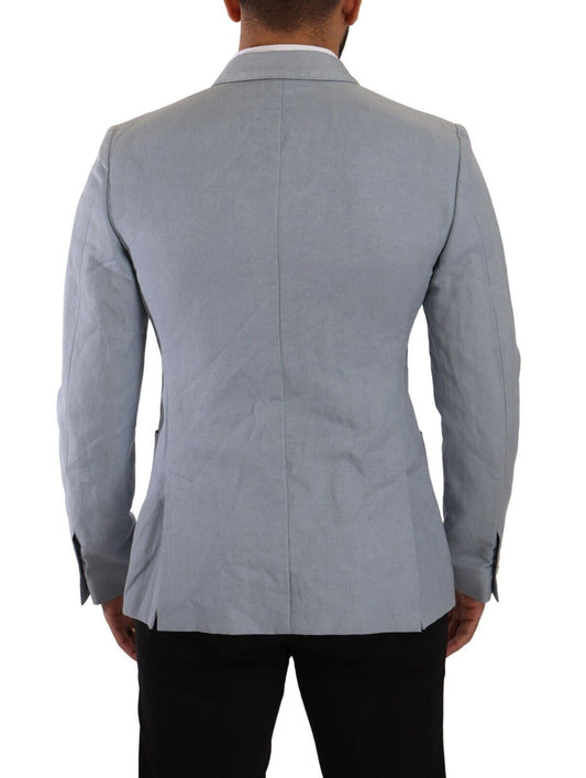 Dolce &amp; Gabbana Elegant slim-fit light blue double-breasted blazer