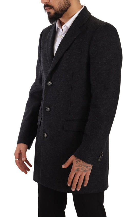 Dolce &amp; Gabbana Elegant dark gray wool coat