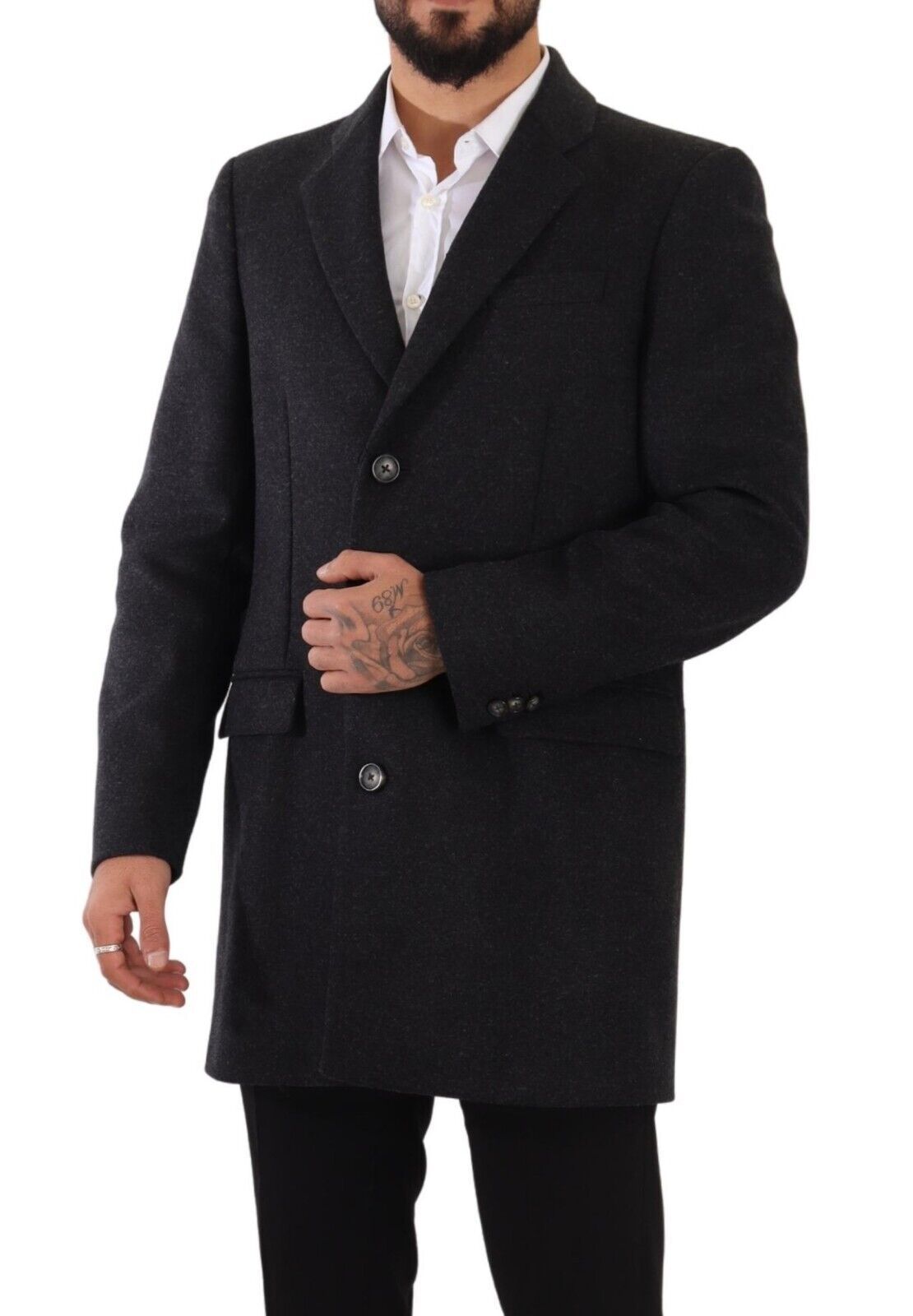 Dolce &amp; Gabbana Elegant dark gray wool coat