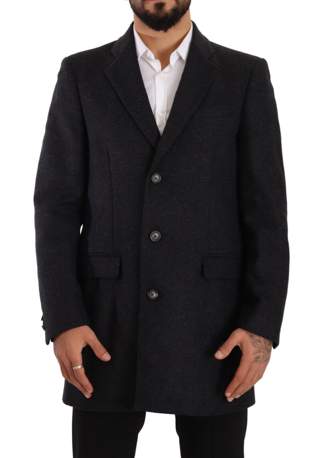 Dolce &amp; Gabbana Elegant dark gray wool coat