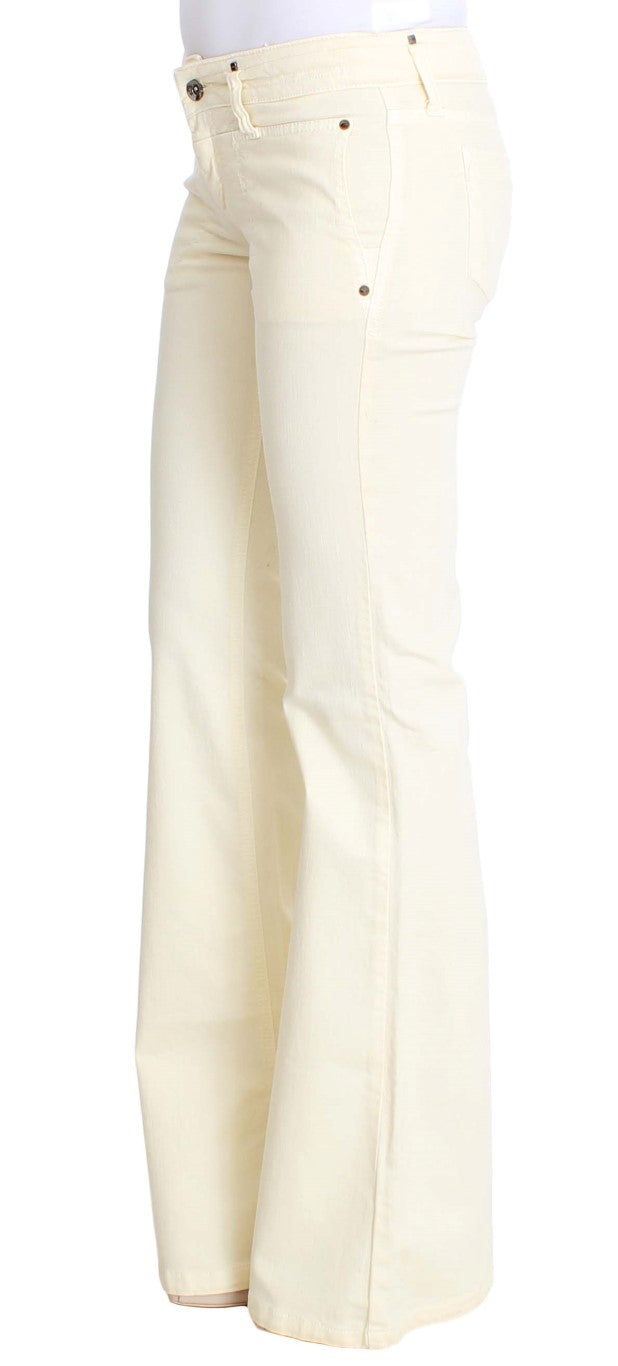 Costume National Schicke Off-White Flared Designer Jeans