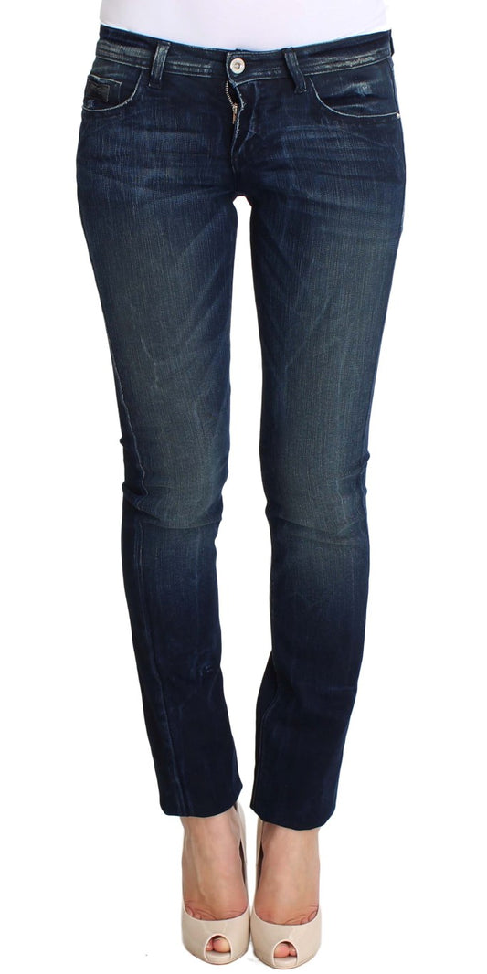 Costume National Schicke Slim Fit Skinny Jeans in Blau