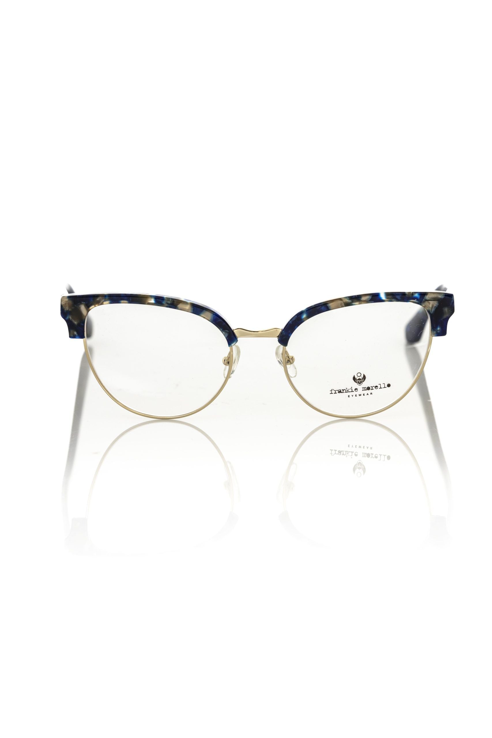 Frankie Morello Blue Mother of Pearl Clubmaster Glasses