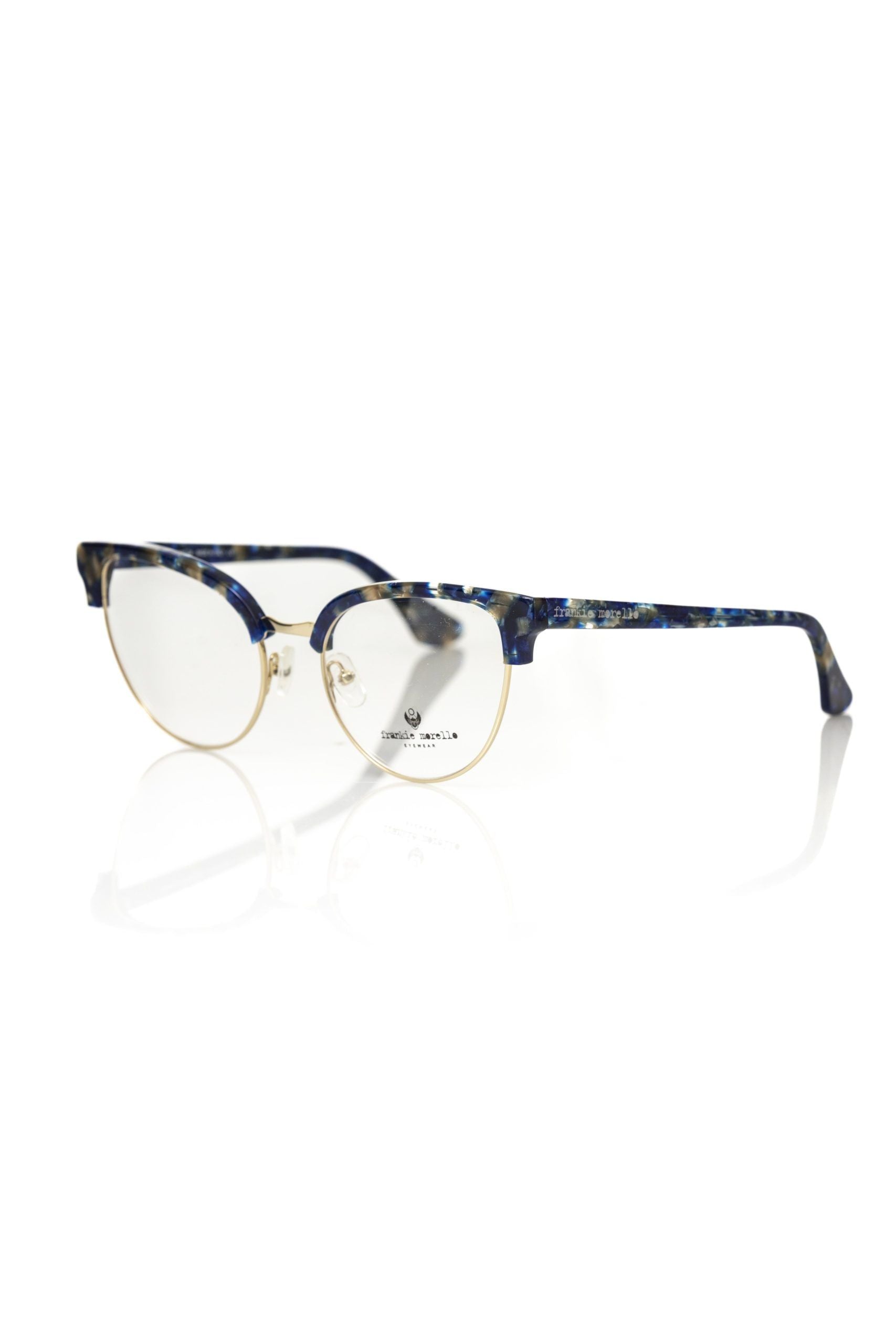 Frankie Morello Blue Mother of Pearl Clubmaster Glasses