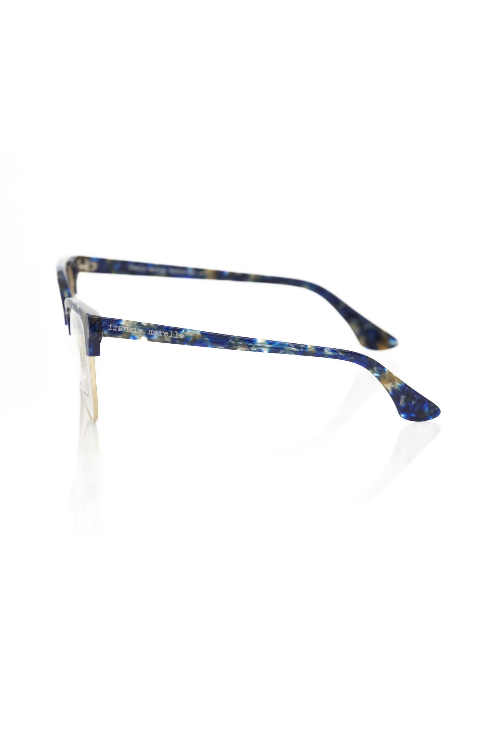 Frankie Morello Blue Mother of Pearl Clubmaster Glasses