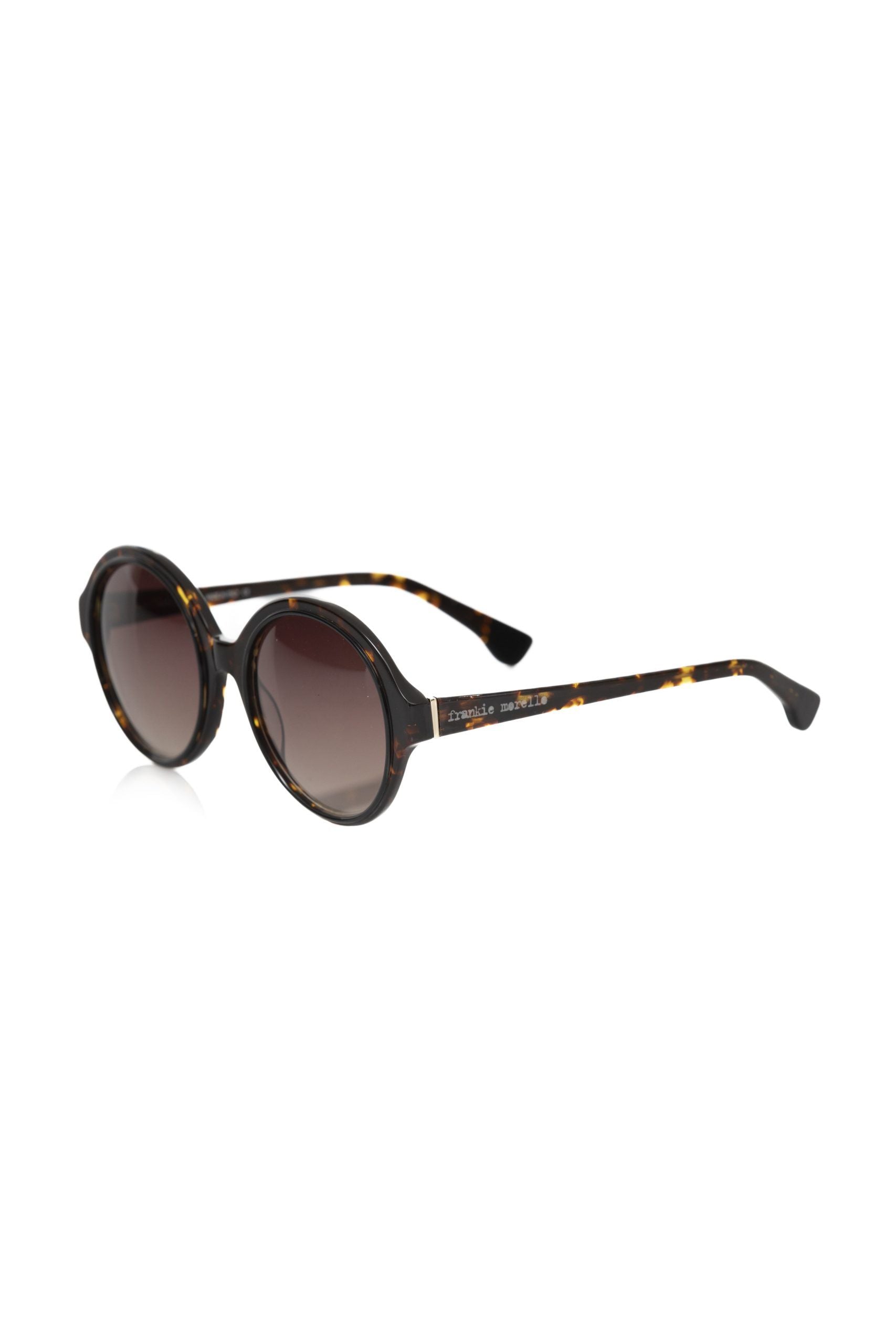 Frankie Morello Chic black round tortoise sunglasses