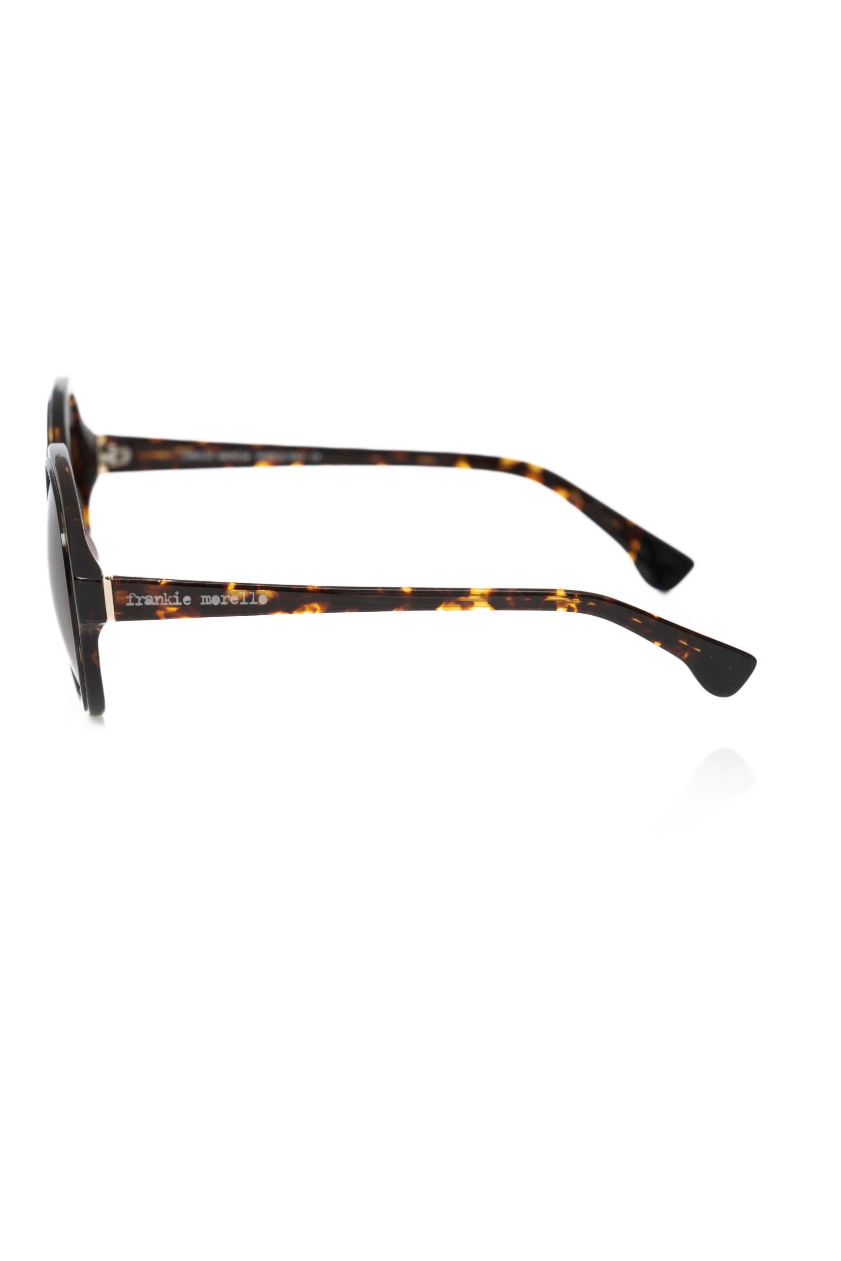 Frankie Morello Chic black round tortoise sunglasses