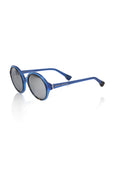 Load image into Gallery viewer, Frankie Morello Chic Transparent Blue Round Sunglasses
