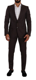 Load image into Gallery viewer, Dolce & Gabbana Elegant maroon striped slim fit suit
