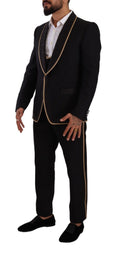 Load image into Gallery viewer, Dolce & Gabbana Elegant 3 piece suit in black silk blend
