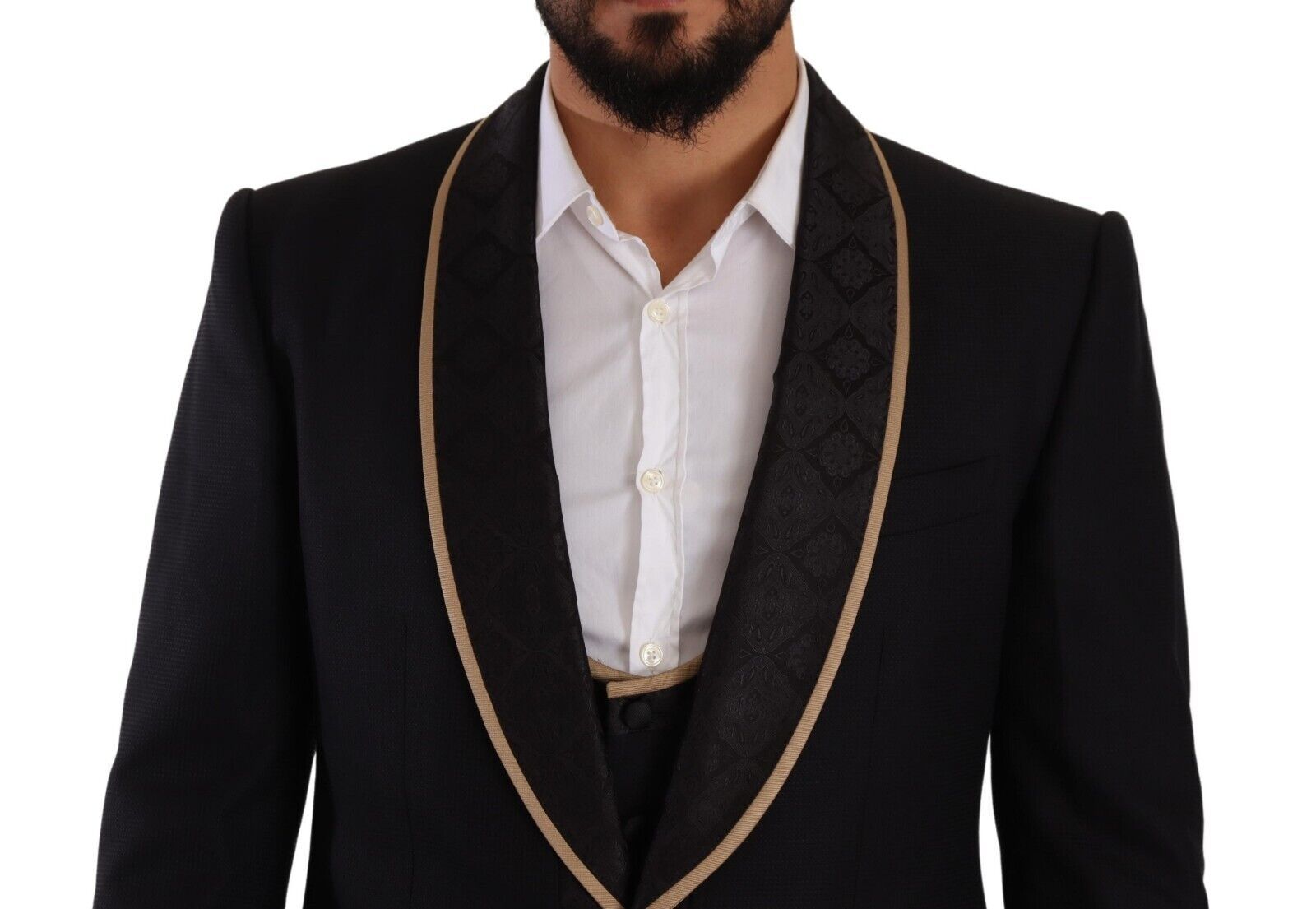 Dolce &amp; Gabbana Elegant 3 piece suit in black silk blend