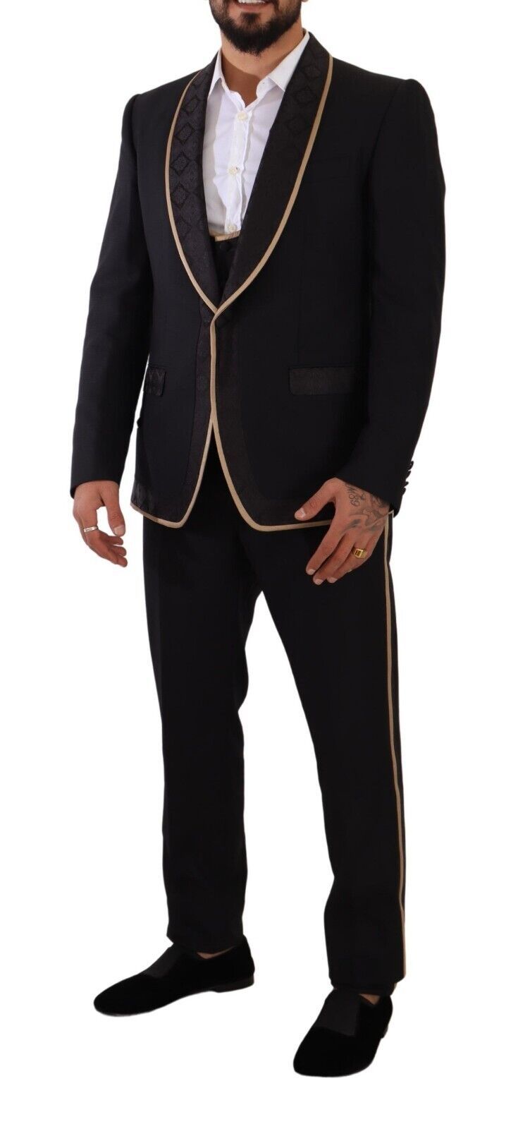 Dolce &amp; Gabbana Elegant 3 piece suit in black silk blend