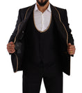 Load image into Gallery viewer, Dolce & Gabbana Elegant 3 piece suit in black silk blend
