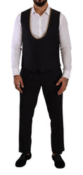 Load image into Gallery viewer, Dolce & Gabbana Elegant 3 piece suit in black silk blend
