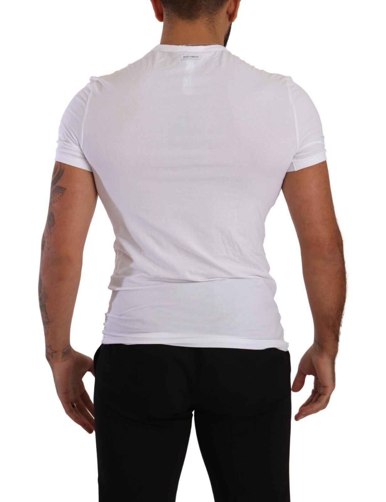 Dolce &amp; Gabbana Elegant white cotton blend crew neck tee