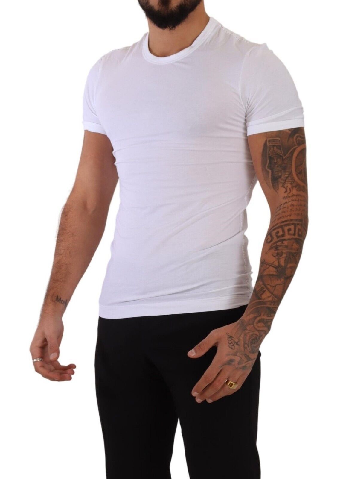 Dolce &amp; Gabbana Elegant white cotton blend crew neck tee