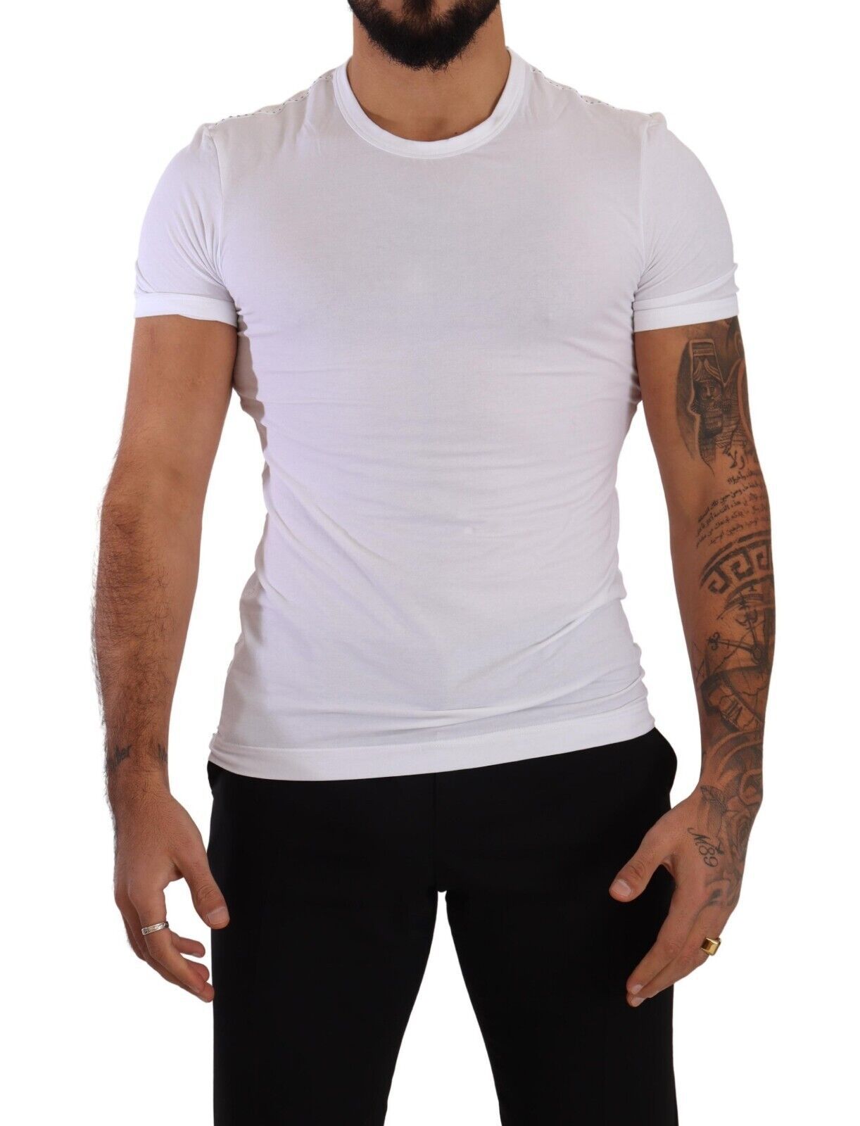 Dolce &amp; Gabbana Elegant white cotton blend crew neck tee