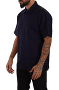 Load image into Gallery viewer, Dolce & Gabbana Elegant Navy Blue Button-Down Casual Shirt
