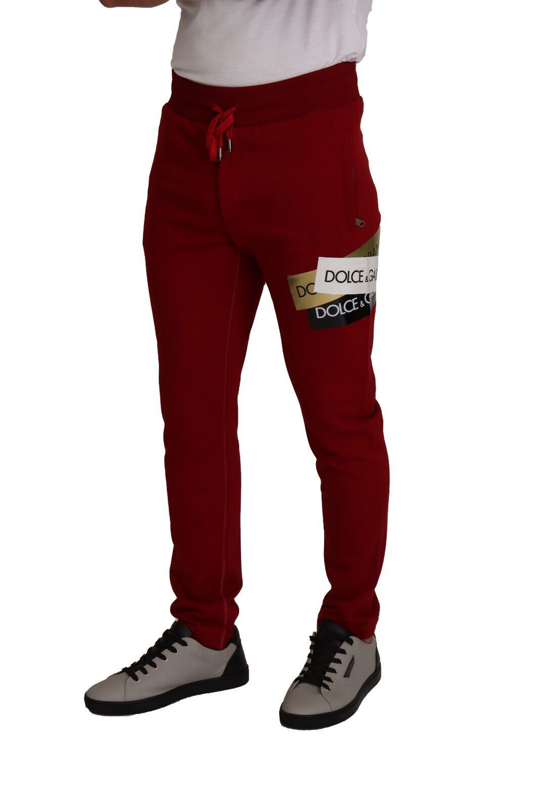 Dolce & Gabbana Elegante rote Jogginghose mit Kordelzug-Verschluss