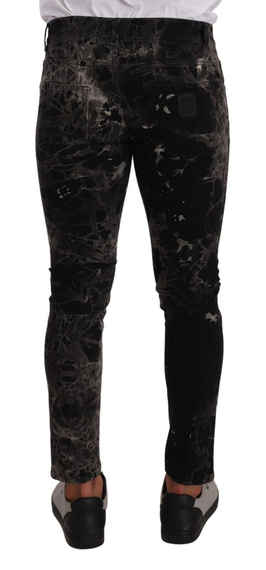 Dolce &amp; Gabbana Patterned Slim Fit Skinny Jeans