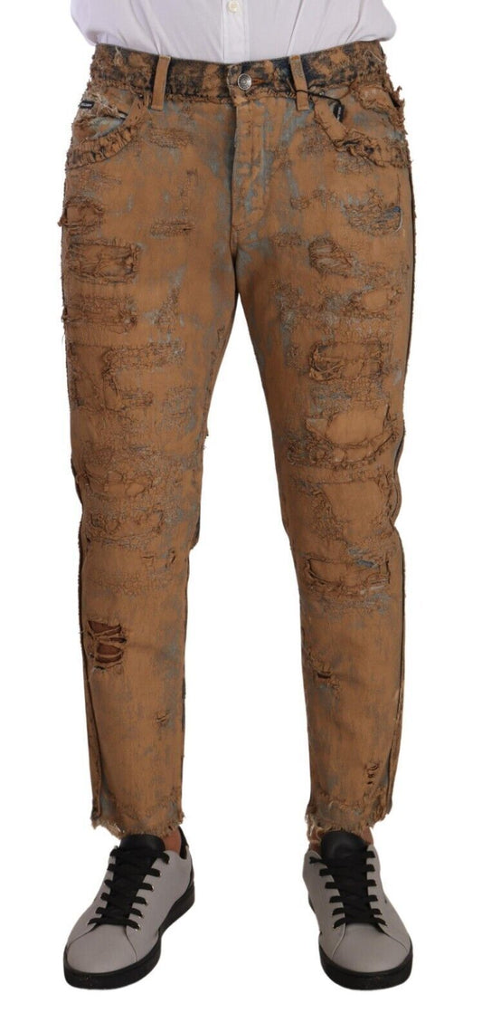 Dolce &amp; Gabbana Authentic classic trousers in distressed denim