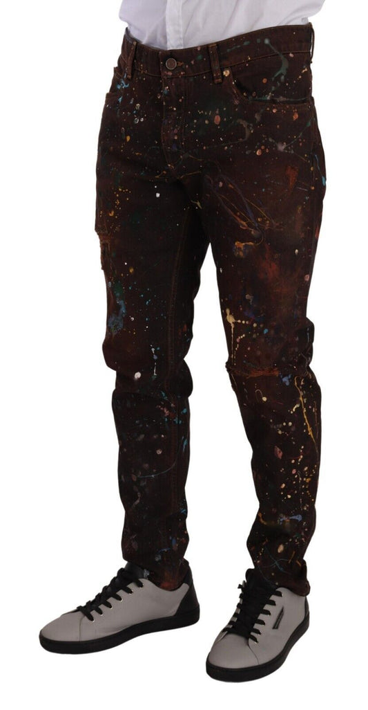 Dolce &amp; Gabbana Elegant multicolor painted denim jeans