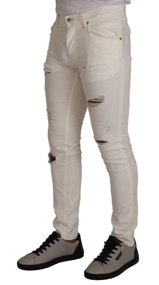 Dolce &amp; Gabbana Elegant white skinny denim jeans