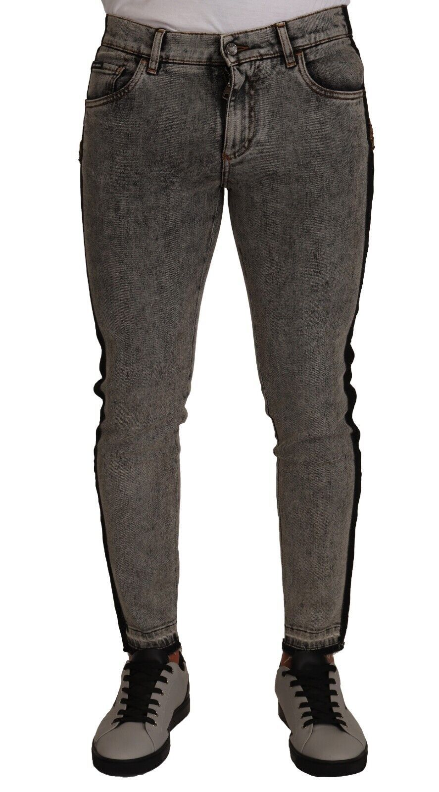 Dolce & Gabbana Schicke verzierte Krone Skinny Jeans