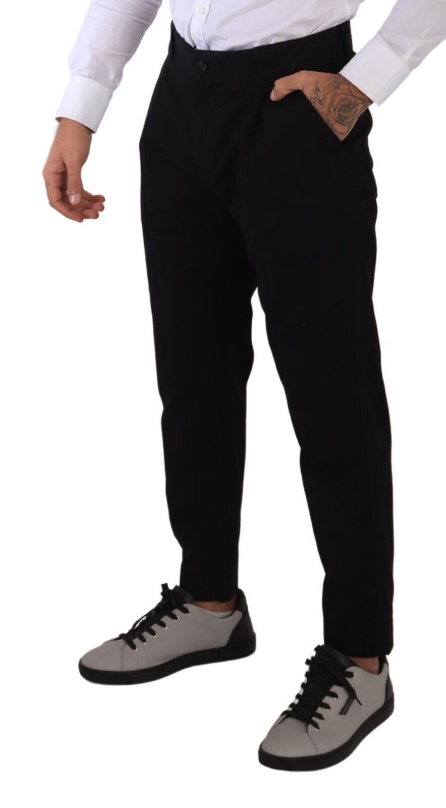 Dolce &amp; Gabbana Elegant tapered chinos in black cotton