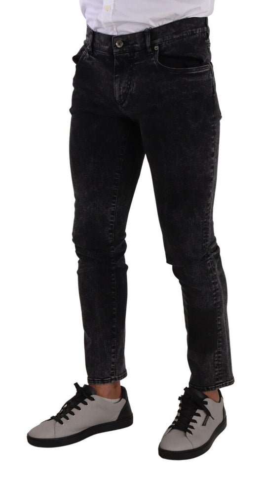 Dolce &amp; Gabbana slim fit designer jeans in black gray